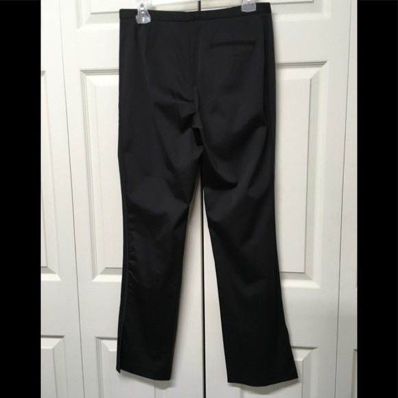 Black, satinish tuxedo dress pants. - Picture 2 of 6
